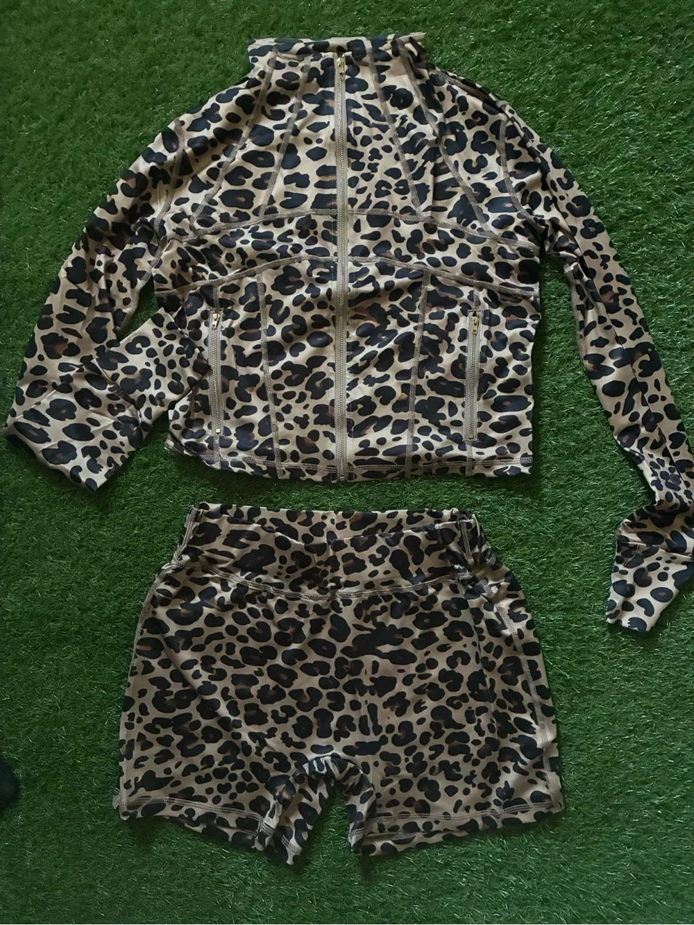 Leopard Print Zip-Up 2 Piece